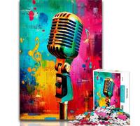 1000 Pieces Jigsaw Puzzles For Teens And Adults Colored Microphone Teenager Puzzles,for Challenging Toy Game And Family Play 26x38cm