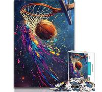 1000 Pieces Jigsaw Puzzles For Teens And Adults Colorful Basketball Teenager Puzzles,is Ideal As Gifts for The Whole Family for Age 14 26x38cm