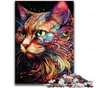 1000 Pieces Jigsaw Puzzles For Teens And Adults Colorful Cat Educational Stress Relief Toy Parent-child Interaction for And Age 14 38x26cm