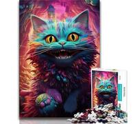1000 Pieces Jigsaw Puzzles For Teens And Adults Colorful Cat with Big Eyes Puzzles for Teenagers,Educational Games Wall Decoration Unique Birthday And Xmas Gifts (size 75x50cm)
