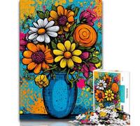 1000 Pieces Jigsaw Puzzles For Teens And Adults Colorful Flower Art 1000 Pieces for Teenagers,for Educational Game Challenge Toy Birthday Present, Gifts, Wall Art (size 75x50cm)
