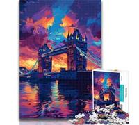 1000 Pieces Jigsaw Puzzles For Teens And Adults Colorful London Tower Bridge 1000 Piece Jigsaw,Wishlist with Santa Claus for And Age 14 26x38cm