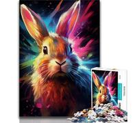 1000 Pieces Jigsaw Puzzles For Teens And Adults Colorful Painting Rabbit 1000 Pieces for Teenagers,Challenging Game Toys Wall Decoration Unique Birthday And Xmas Gifts 75x50cm
