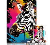 1000 Pieces Jigsaw Puzzles For Teens And Adults Colorful Zebras Adult Jigsaw,Educational Games Wall Decoration Unique Birthday And Xmas Gifts (size 75x50cm)