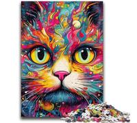 1000 Pieces Jigsaw Puzzles For Teens And Adults Colourful Animal Cat Adult Puzzles,Challenging Game Gifts for Is Ideal As A Gift for The Whole Family (50x75cm)