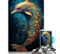 1000 Pieces Jigsaw Puzzles For Teens And Adults Colourful Dolphins Teenager Puzzles,is Ideal As Gifts for The Whole Family for Age 14 75x50cm