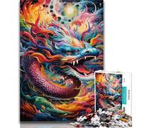 1000 Pieces Jigsaw Puzzles For Teens And Adults Colourful Dragon Art 1000 Piece Puzzle,Family Game Stress Reliever Difficult Challenge Suitable for Couples 26x38cm
