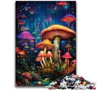 1000 Pieces Jigsaw Puzzles For Teens And Adults Colourful Mushroom Art Family Entertainment Toys with Matching Poster And Trivia Sheet 26x38cm