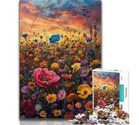 1000 Pieces Jigsaw Puzzles For Teens And Adults Colourful Wildflowers 1000 Pieces for Adults,Challenging Game for Is Ideal As A Gift for The Whole Family 38x26cm
