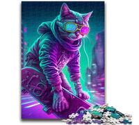 1000 Pieces Jigsaw Puzzles For Teens And Adults Cool Cat Human Educational Stress Relief Toy Parent-child Interaction for And Age 14 38x26cm