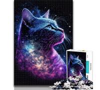 1000 Pieces Jigsaw Puzzles For Teens And Adults Cosmic Nebula Cat 1000 Piece Jigsaw,Wishlist with Santa Claus for And Age 14 50x75cm