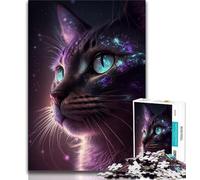 1000 Pieces Jigsaw Puzzles For Teens And Adults Cosmic Nebula Cat 1000 Piece Puzzle,Stress Reliever Staycation Kill Time Wishlist with Santa Claus (size 38x26cm)