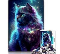 1000 Pieces Jigsaw Puzzles For Teens And Adults Cosmic Nebula Cat Teenager Puzzles,Toys Educational Games Stress Relieving Unique Birthday And Gifts (size 75x50cm)