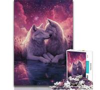 1000 Pieces Jigsaw Puzzles For Teens And Adults Cosmic White Wolf,Toys Educational Games Stress Relieving Great Gifts And Toys (75x50cm)