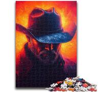 1000 Pieces Jigsaw Puzzles For Teens And Adults Cowboy Oil Painting Adult Puzzles,learning Educational for Is Ideal As A Gift for The Whole Family (38x26cm)
