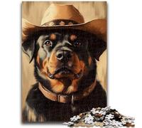 1000 Pieces Jigsaw Puzzles For Teens And Adults Cowboy Rottweiler Puzzles for Adults,Learning Educational Toys Family Games Gifts for Friends And Family (38x26cm)
