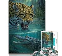 1000 Pieces Jigsaw Puzzles For Teens And Adults Crocodile And Leopard Adult Puzzles,Perfect for Game Nights, Colorful Toy for Home Gift (size 75x50cm)