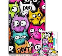 1000 Pieces Jigsaw Puzzles For Teens And Adults Cute Abstract Cat Teenager Puzzles,Educational Stress Relief Toy Great Gifts And Toys (size 38x26cm)