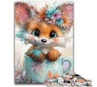 1000 Pieces Jigsaw Puzzles For Teens And Adults Cute Fox for Age 14+ Intellectual Game Christmas Birthday Gifts 50x75cm