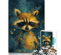 1000 Pieces Jigsaw Puzzles For Teens And Adults Cute Little Yellow Raccoon Teenager Puzzles,Toys Educational Games Stress Relieving Unique Birthday And Gifts (size 38x26cm)