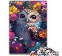 1000 Pieces Jigsaw Puzzles For Teens And Adults Cute Owl Flowers Educational Stress Relief Toy Parent-child Interaction for And Age 14 50x75cm