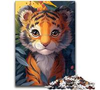 1000 Pieces Jigsaw Puzzles For Teens And Adults Cute Tiger for Age 14+ Intellectual Game Christmas Birthday Gifts 50x75cm