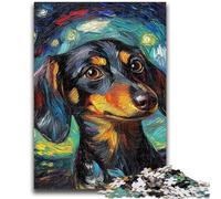 1000 Pieces Jigsaw Puzzles For Teens And Adults Dachshund Night Sky Educational Family Game Is Ideal As Gifts for The Whole Family for 14+ 26x38cm