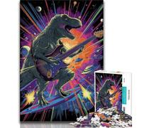 1000 Pieces Jigsaw Puzzles For Teens And Adults Dinosaur Playing Guitar Puzzles,deal As Gifts for The Whole Family for Ages 14+ 26x38cm