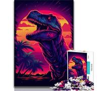 1000 Pieces Jigsaw Puzzles For Teens And Adults Dinosaur Retro Sunset Sun Puzzles for Teenagers,Educational Games Wall Decoration Unique Birthday And Xmas Gifts (size 75x50cm)