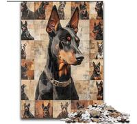 1000 Pieces Jigsaw Puzzles For Teens And Adults Doberman Pinscher Collage, Educational Games Home Decoration Is Ideal As A Gift for The Whole Family 26x38cm