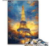 1000 Pieces Jigsaw Puzzles For Teens And Adults Eiffel Tower in Paris,Staycation Kill Time with Matching Poster And Trivia Sheet 38x26cm