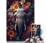 1000 Pieces Jigsaw Puzzles For Teens And Adults Elephant Flowers Puzzles,is Ideal As Gifts for The Whole Family for Age 14 (size 75x50cm)