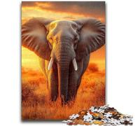 1000 Pieces Jigsaw Puzzles For Teens And Adults Elephants at Sunset 1000 Piece Puzzle,Family Game Stress Reliever Difficult Challenge Suitable for Couples (50x75cm)