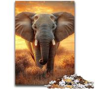 1000 Pieces Jigsaw Puzzles For Teens And Adults Elephants at Sunset 1000 Pieces for Teenagers,Fun Games Wall Decoration Unique Birthday And Xmas Gifts (50x75cm)