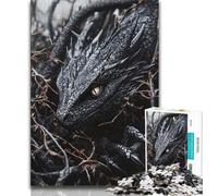 1000 Pieces Jigsaw Puzzles For Teens And Adults Fantasy Black Flying Dragon Teenager Puzzles,Toys Educational Games Stress Relieving Unique Birthday And Gifts (size 38x26cm)