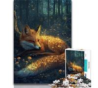 1000 Pieces Jigsaw Puzzles For Teens And Adults Fantasy Fox,Family Game Stress Reliever Difficult Challenge Enhance Love between Couples 75x50cm