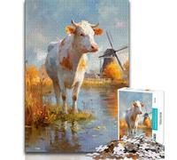 1000 Pieces Jigsaw Puzzles For Teens And Adults Farm Cows Puzzles for Adults,deal As Gifts for The Whole Family for Ages 14+ 38x26cm