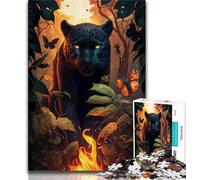 1000 Pieces Jigsaw Puzzles For Teens And Adults Fiery Black Panther 1000 Pieces for Adults,Educational Games DIY Toys Great Gifts And Toys 38x26cm
