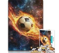 1000 Pieces Jigsaw Puzzles For Teens And Adults Flame Football 1000 Piece Puzzle,Stress Reliever Staycation Kill Time Wishlist with Santa Claus (size 38x26cm)