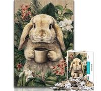 1000 Pieces Jigsaw Puzzles For Teens And Adults Flowers And Rabbits,Vibrant And Unique Design Relaxing & Challenging Puzzle Experience (75x50cm)