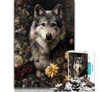 1000 Pieces Jigsaw Puzzles For Teens And Adults Flowers And Wolves Teenager Puzzles,for Challenging Toy Game And Family Play 26x38cm