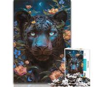 1000 Pieces Jigsaw Puzzles For Teens And Adults Flowers Black Panther,Challenging Game And Family Play Educational Game for Birthday,Chrismas 38x26cm