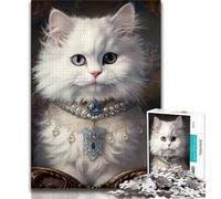 1000 Pieces Jigsaw Puzzles For Teens And Adults Fluffy White Kitty Adult Jigsaw,Educational Games Wall Decoration Unique Birthday And Xmas Gifts (size 75x50cm)