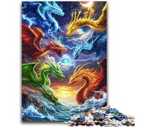 1000 Pieces Jigsaw Puzzles For Teens And Adults Flying Dragon Stress Reliever Difficult Challenge Is Ideal As Gifts for The Whole Family 26x38cm