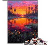 1000 Pieces Jigsaw Puzzles For Teens And Adults Forest at Sunset, for And 14 Years And over for Educational Game Challenge Toy Gift for Birthdays (Size 26x38cm)