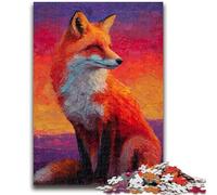 1000 Pieces Jigsaw Puzzles For Teens And Adults Fox Sunset 1000 Pieces for Teenagers,Decompressing Intellectual Educational Toy Perfect Decoration (38x26cm)