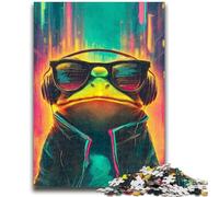 1000 Pieces Jigsaw Puzzles For Teens And Adults Frog with Glasses Educational Family Game Is Ideal As Gifts for The Whole Family for 14+ 50x75cm