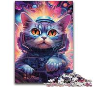1000 Pieces Jigsaw Puzzles For Teens And Adults Futuristic Cat Teenager Puzzles,Fun Present & Activity for Home,Toy for Rainy Days (50x75cm)