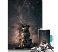 1000 Pieces Jigsaw Puzzles For Teens And Adults Galaxy Cheetah Adult Jigsaw,Educational Toys & Games for Adults And Teenagers (size 38x26cm)