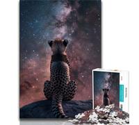 1000 Pieces Jigsaw Puzzles For Teens And Adults Galaxy Cheetah Teenager Puzzles,Toys Educational Games Stress Relieving Unique Birthday And Gifts (size 38x26cm)